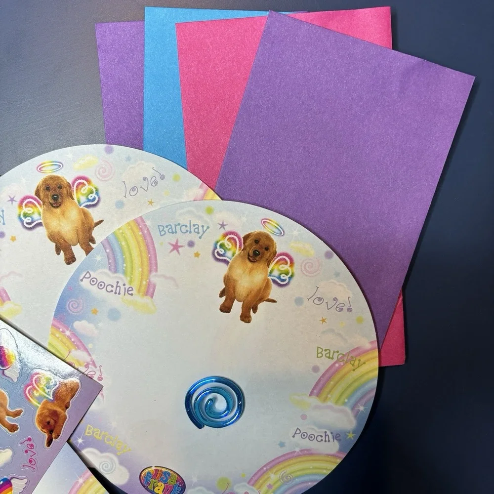 Vintage Lisa‎ Frank Stationery Puppy Dogs Rainbow Labrador Retro Y2K Stickers